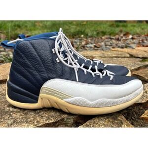 Air Jordan 12 Retro 2012 Obsidian White Navy Leather Men's Size 8 (130690-410)